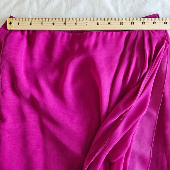L. Magnin Skirt Womens 10 Fuchsia Wrap VTG Farinae Collection Midi Lined Boho - Picture 4 of 15